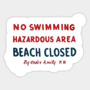 Beach Closed Sticker